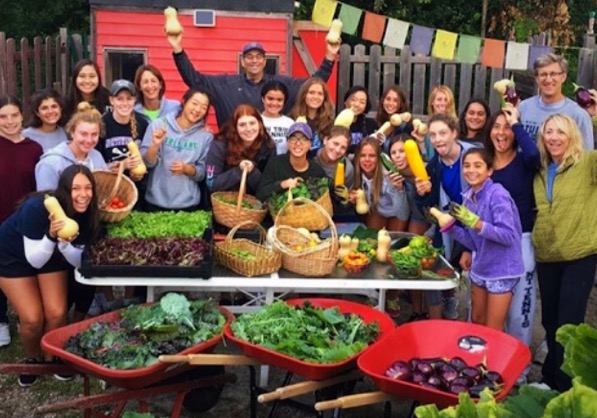 Girls Tennis players at the Glencoe Community Garden    | Schroeder