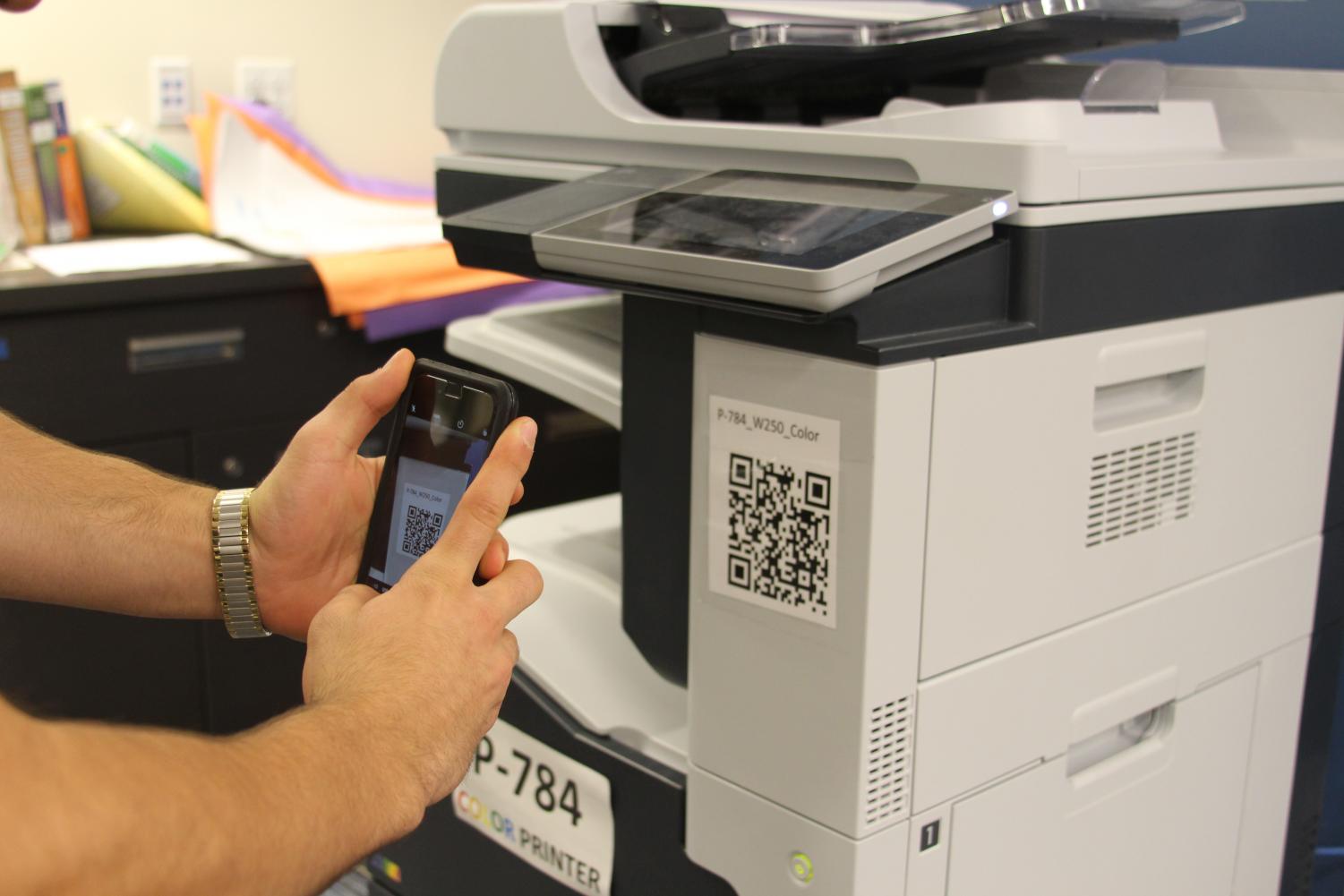 The new printers in the library feature QR codes that can be scanned to print faster and easier | Pearlman