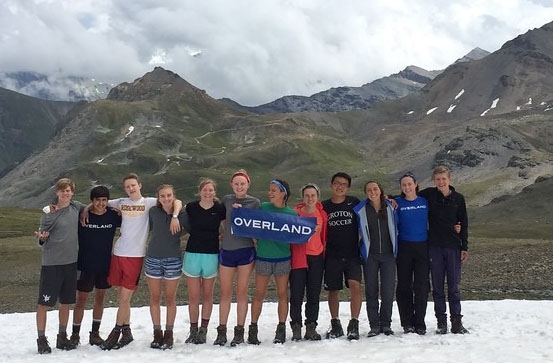 Gallagher and her Overland crew in the Switzerland Alps | Gallagher