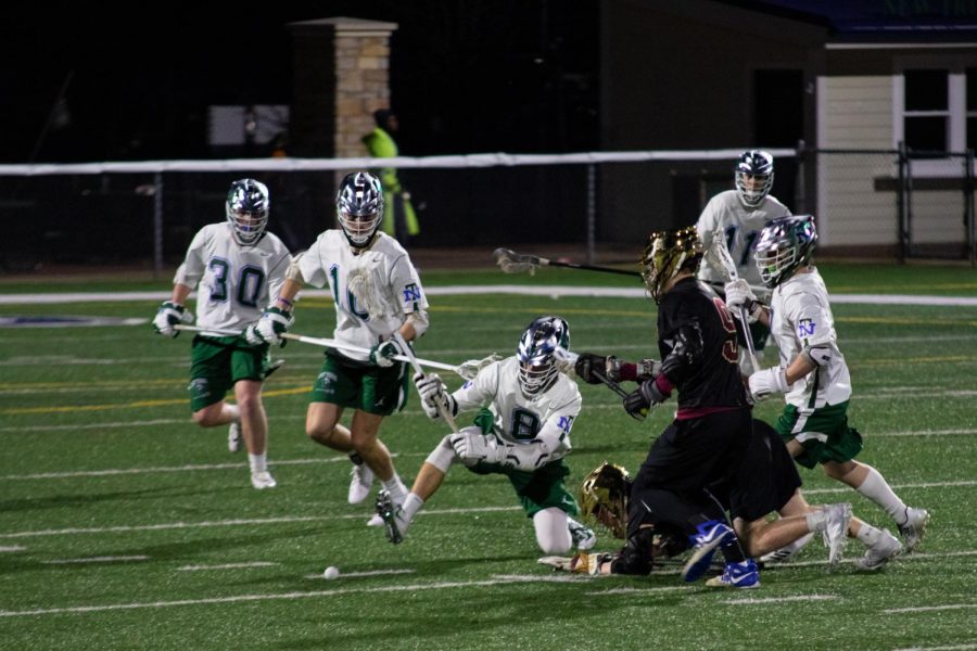 Junior Charlie Hoban scrambles for a loose ball in an early-season blowout win over St. Ignatius    Stuart Rodgers