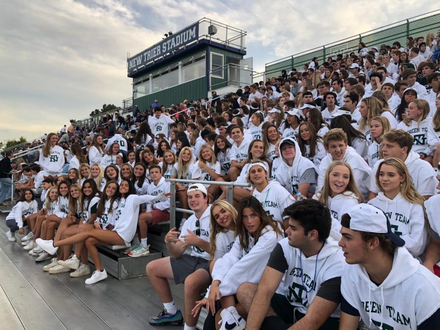 The New Trier student body flooded the stands for the season opener, creating a raucous atmosphere