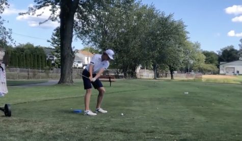 Senior Max Barr tees off against at the Buffalo Grove Invite on Sept. 5