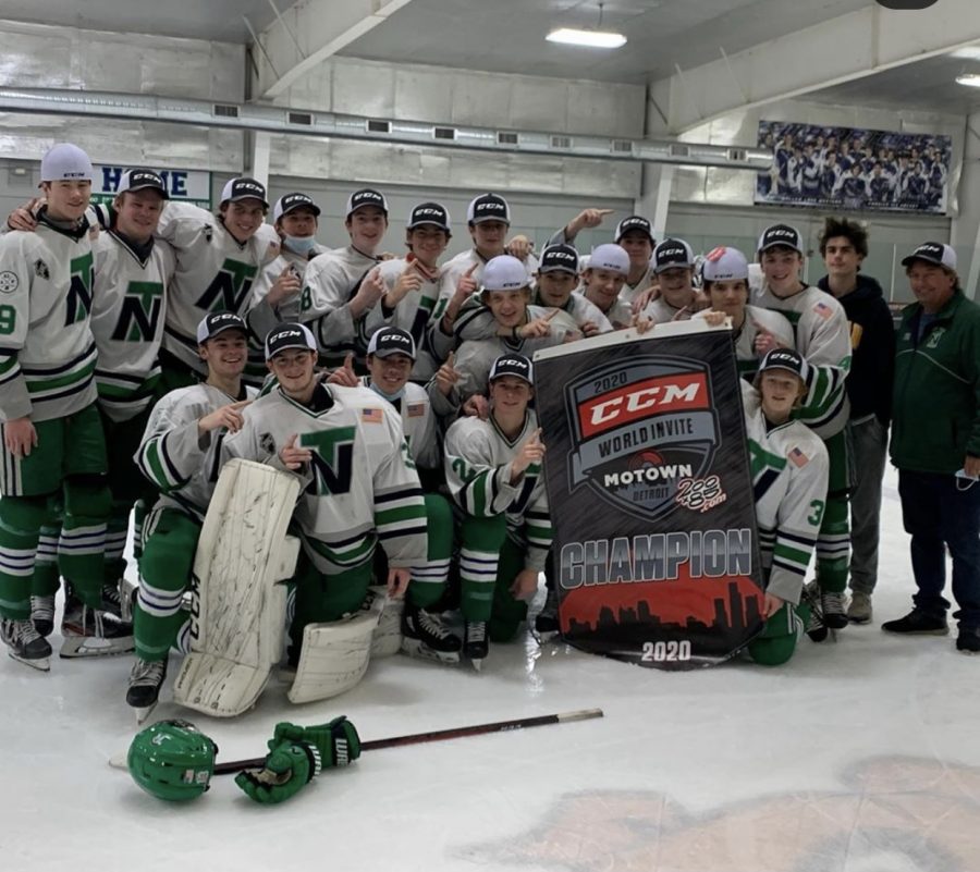 New Trier Green celebrates after winning Motown Classic, in Detroit, Michigan on Oct. 18 