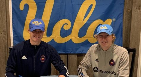 Seniors Nate and Charlie Crockford signing their National Letter of Intent for The University of California, Los Angeles’ men’s soccer team