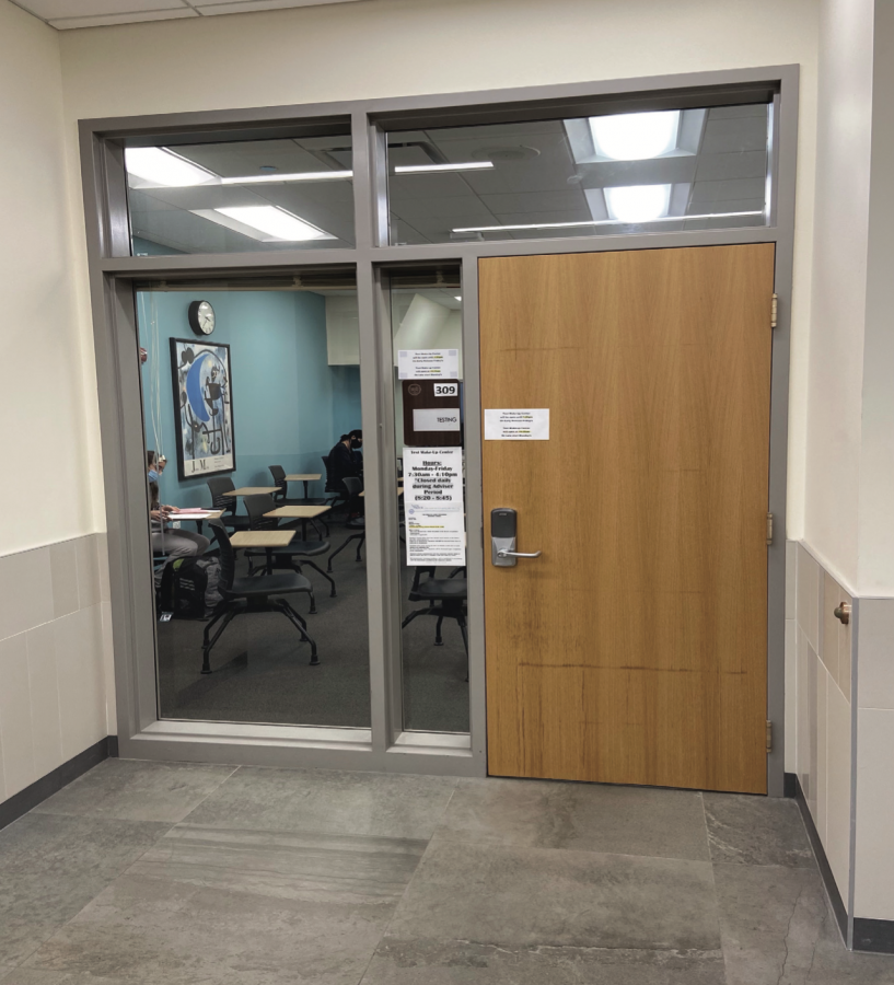 The center, located in Room 309, is where students go to complete tests they missed due to an absence.