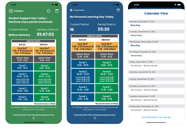 New Trier's iOS development class built an app to help students navigate the schedule adjustments.