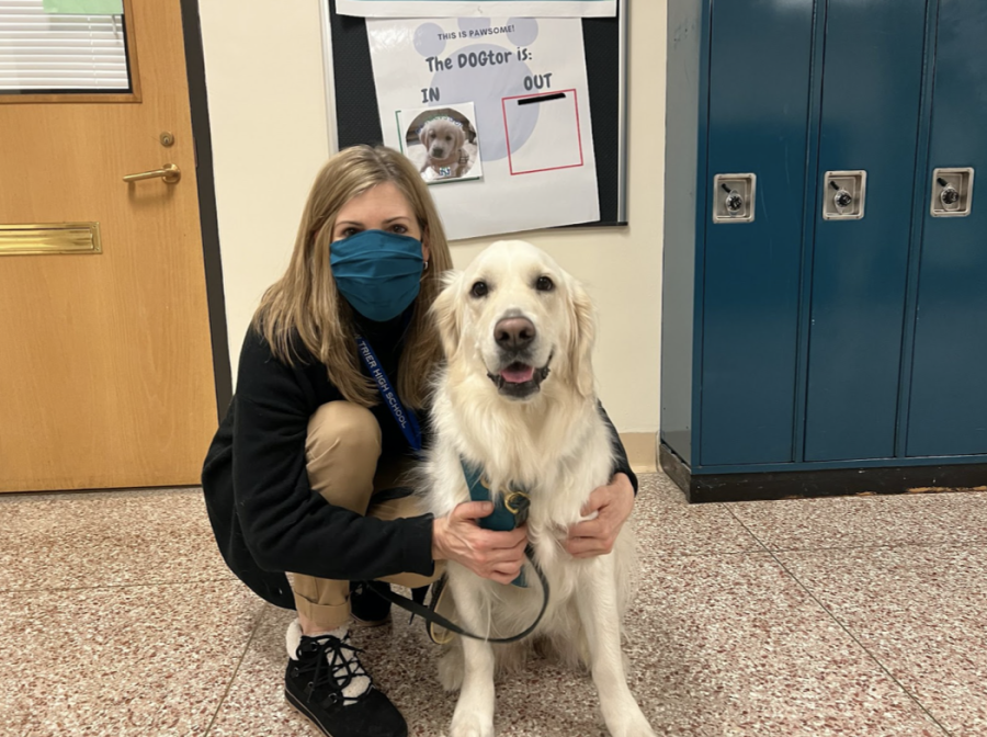 Social worker Kristine Hummel with the dogtor, Gracie