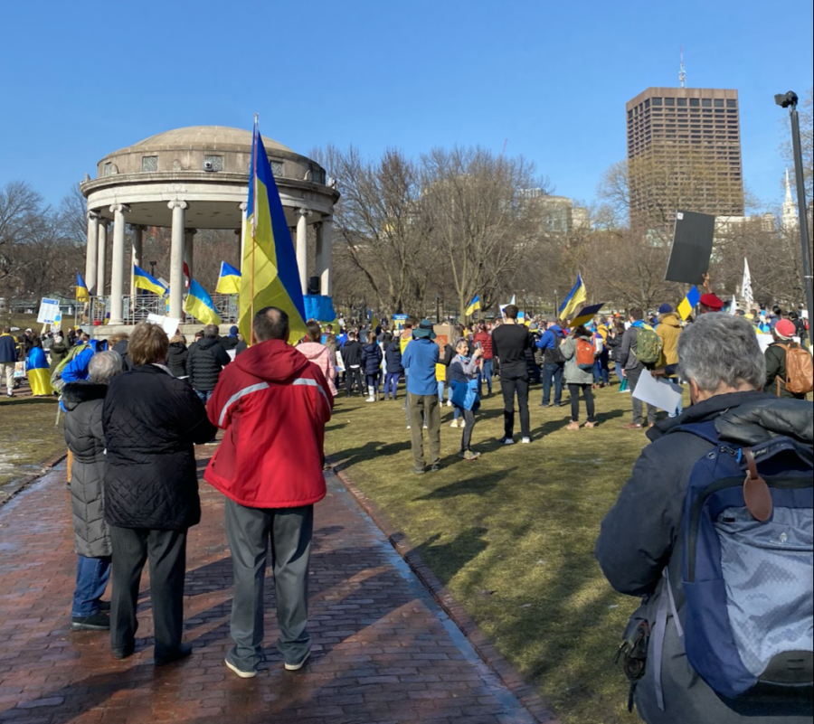 Protesters in Boston Common unite against Russia’s invasion of Ukraine