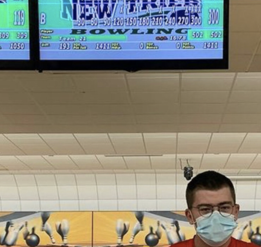 Andy Fallon admires his first 300, as a sophomore at Classic Bowl
