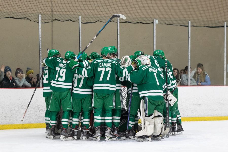 NT Green celebrates after their 2-1 win against Loyola Gold on Feb. 18. Green hopes to return to the finals after losing to St. Viator last year. 