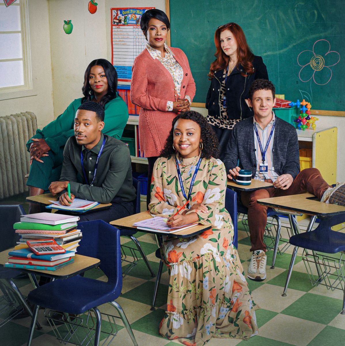 The cast of the tv series Abbott Elementary (photo courtesty of Harper's Bazaar.com)