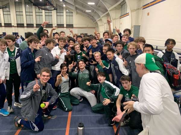 Boys Track and Field team after winning CSL south indoor conference 2023