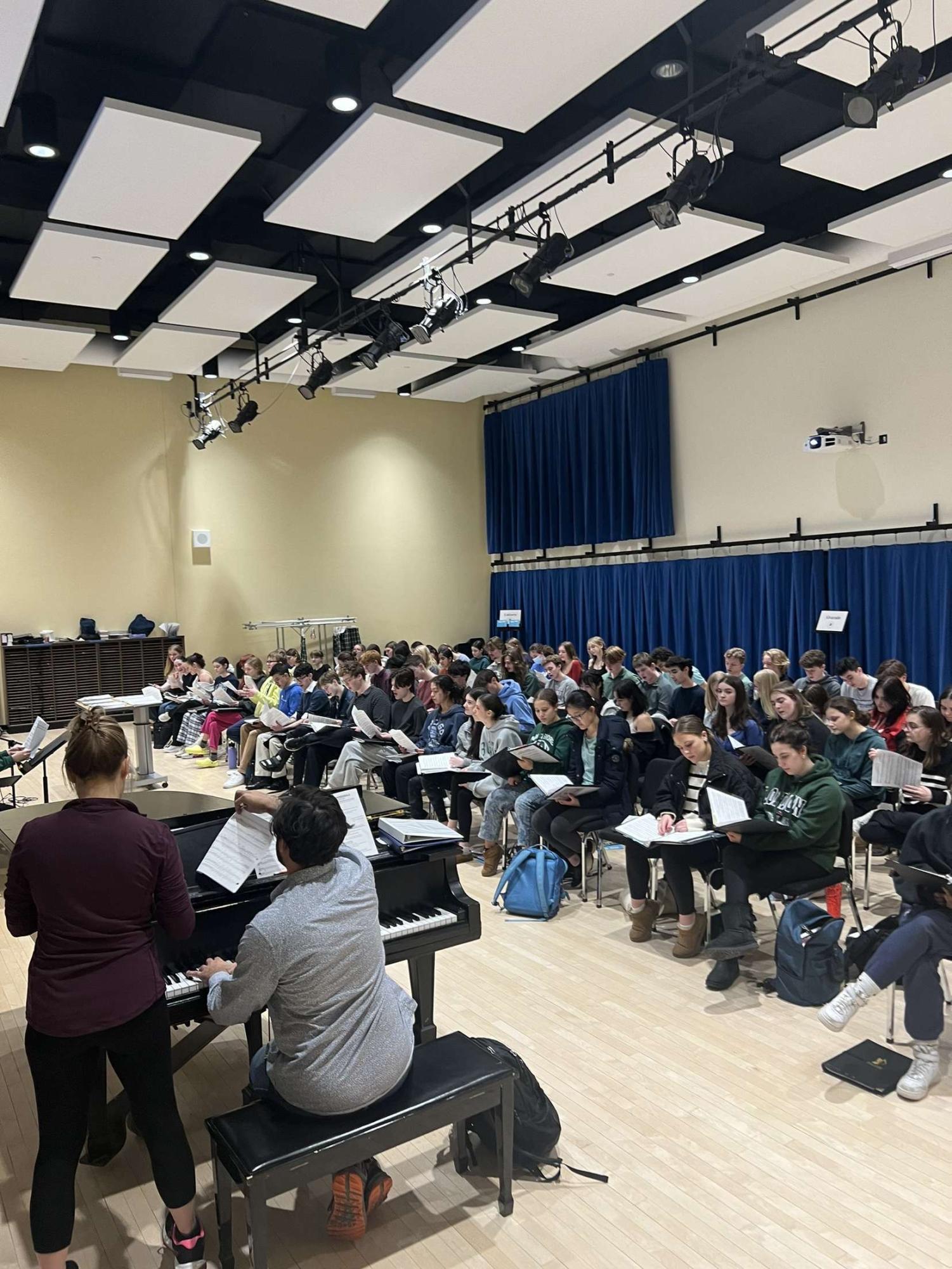 NT students work hard during recent rehearsal to prepare for the upcoming trip
