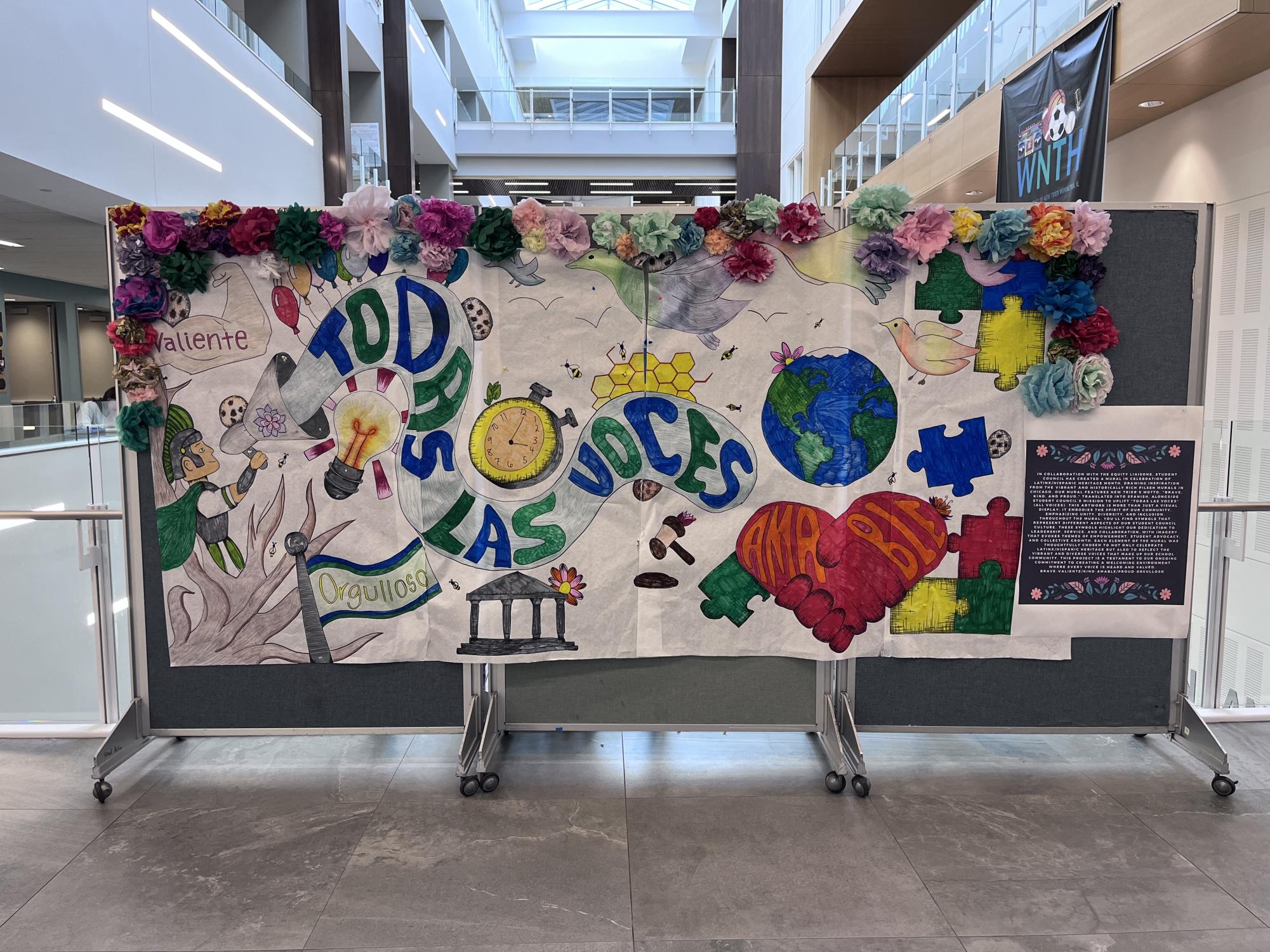 The Student Council’s Hispanic Heritage Month mural outside the Winnetka Campus cafeteria