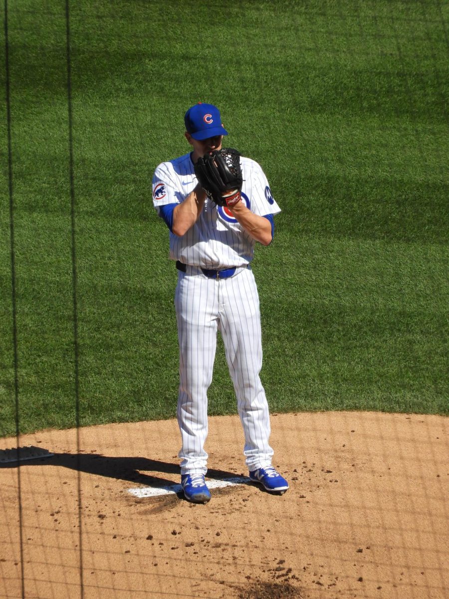 Kyle Hendricks pitching against the Washington Nationals on Sept. 21