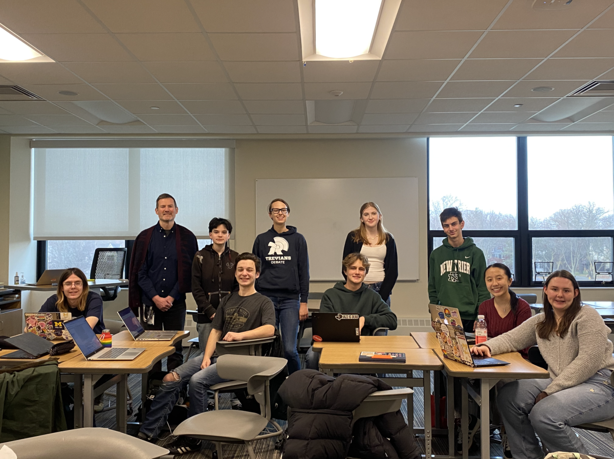 Members of the New Trier Political Journal pose for a group photo