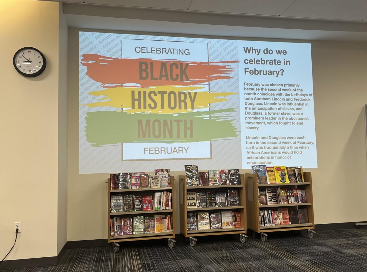 Black History Month display in the Winnetka Campus library