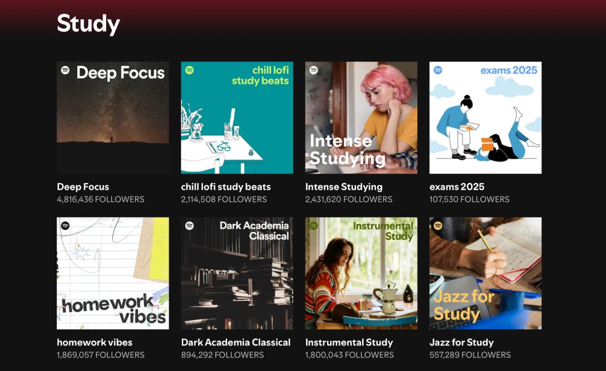 Screenshot from Spotify’s study genre