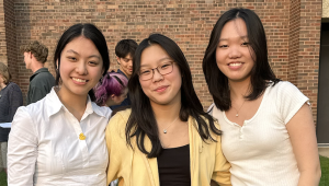 Next year's coheads (from left to right), Elan Hao, Kate Kang, and Catherine Ji, are excited to lead Science Olympiad