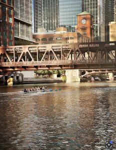 Girls rowing competes at the Chicago River Half Marathon on Sept. 7