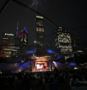 Pritzker Pavilion at 8pm during the Chicago Jazz Festival