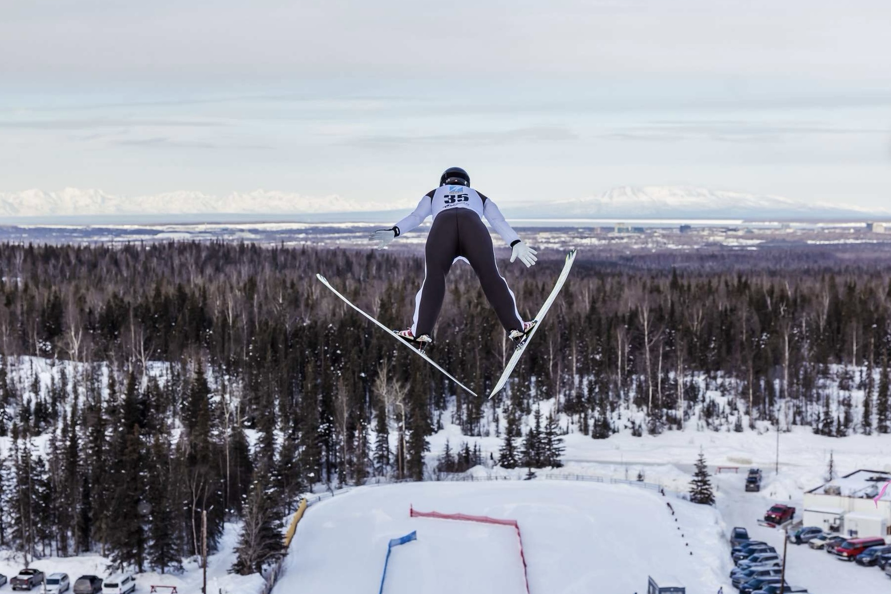 Anders Geise flies down the slopes at the 2024 Junior National Championships in Park City, Utah