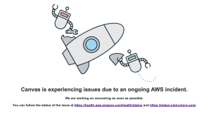 Message that appears when users try to access the Canvas website. 