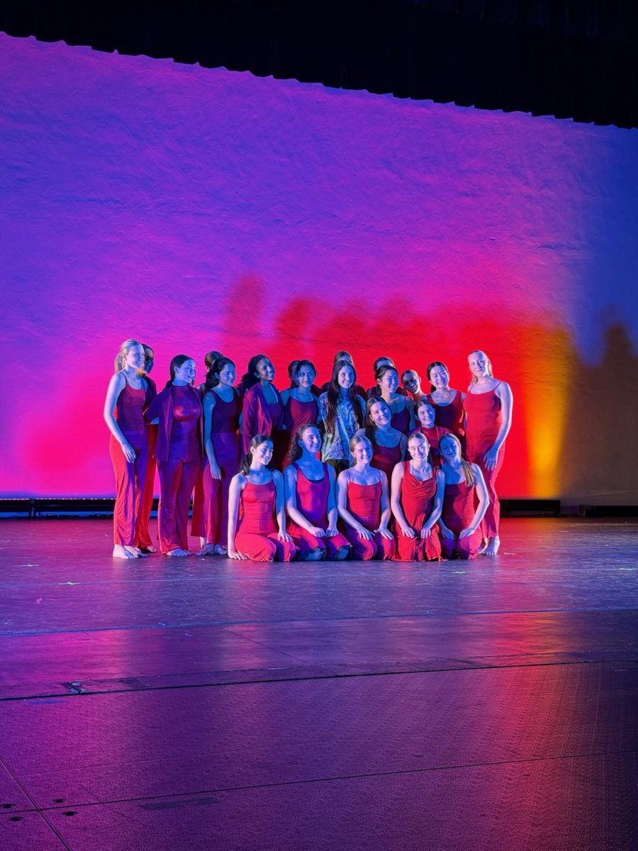 Kinesis Dance Company poses for a photo before dress rehearsal