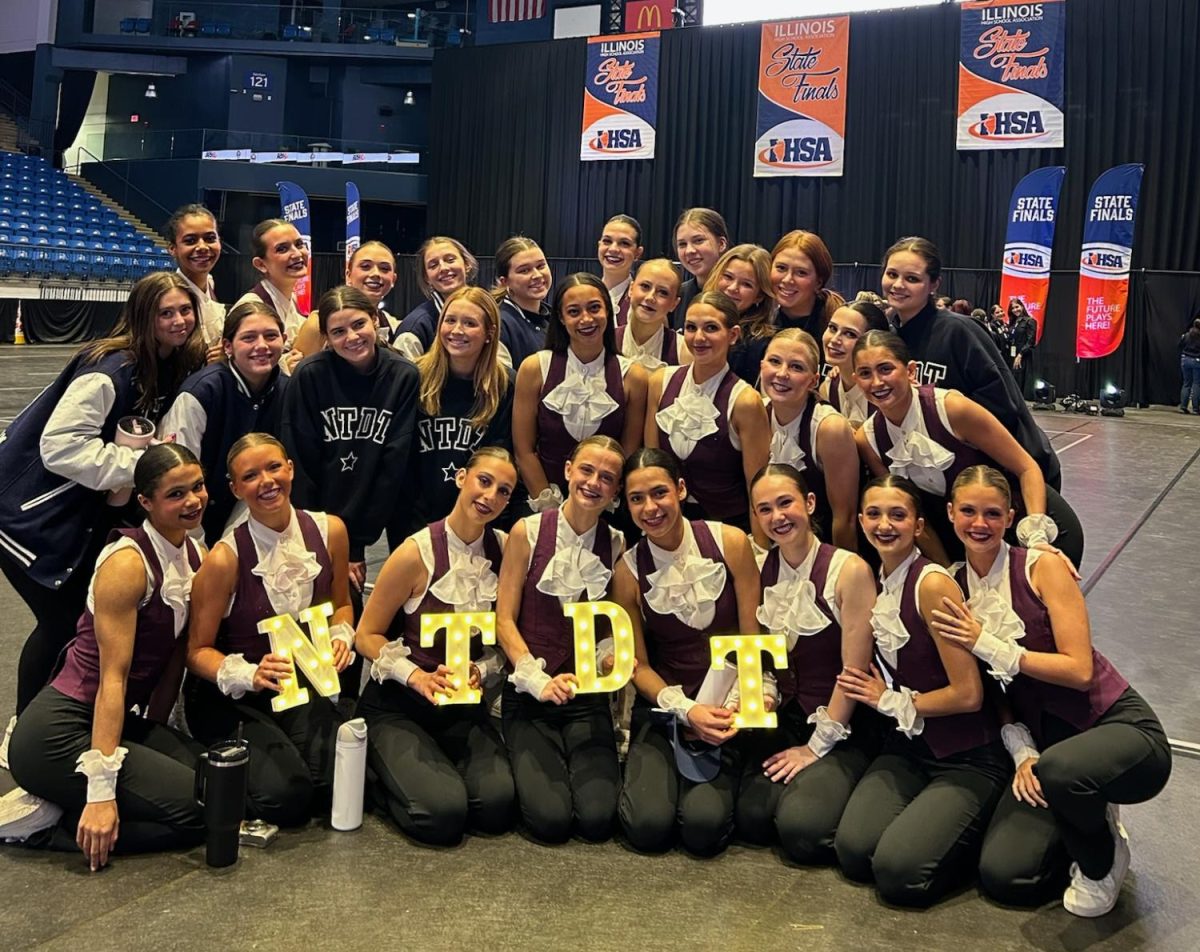 New Trier Dance Team at the ISHA state championships 
