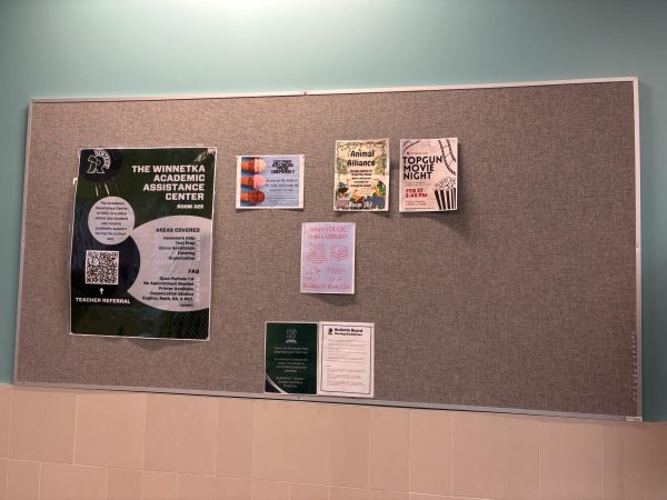 This bulletin board on the second floor outside of the attendance office is one of four new locations for students to display flyers for clubs and events